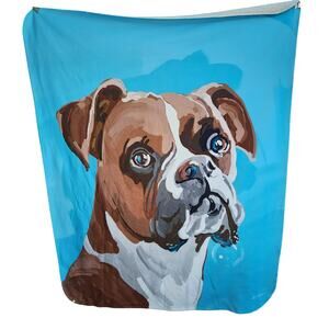 Artfuzz champ the boxer by Martha Collins 5ftx4ft fuzzy 100% polyester